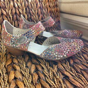 Reiker Women's Mary Jane Comfort Heel Shoes Size 36 US 6 Multicolor